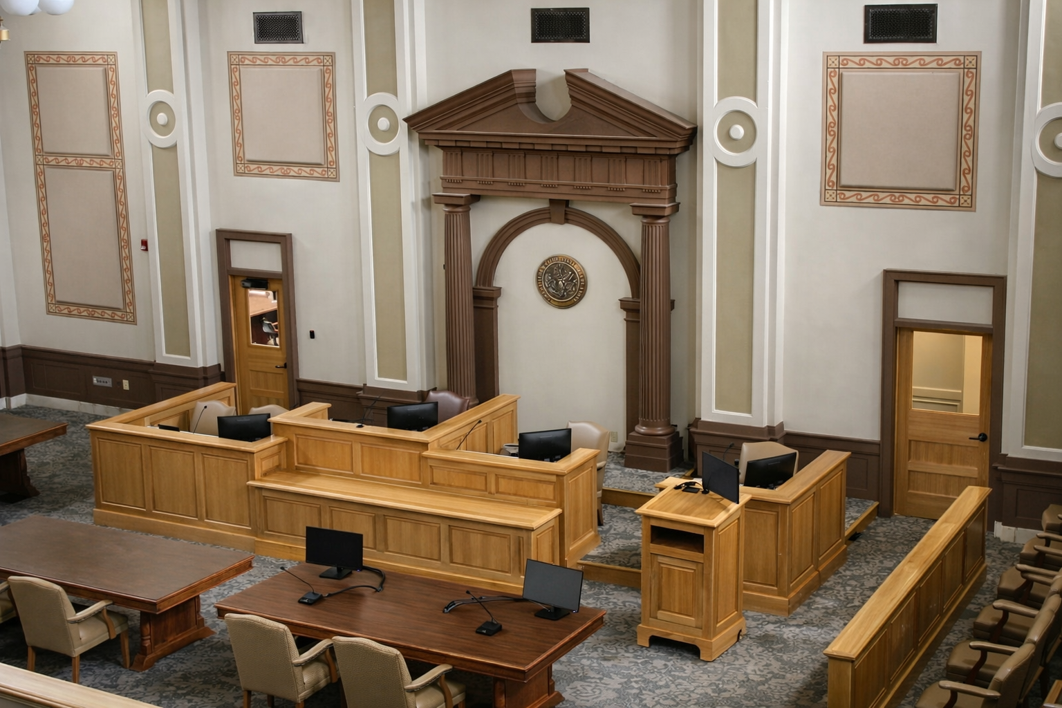 Federal courtroom millwork